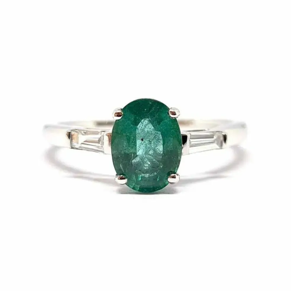 Solitaire Emeraude & Diamants
