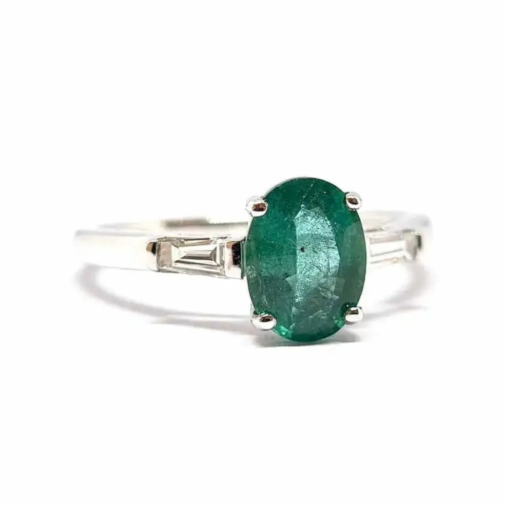 Solitaire Emeraude & Diamants