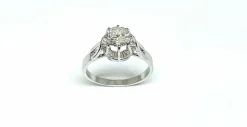 Solitaire en diamant sur monture or blanc et platine