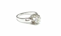 Solitaire en diamant sur monture or blanc et platine