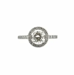 Solitaire en diamants sur or blanc 18 carats