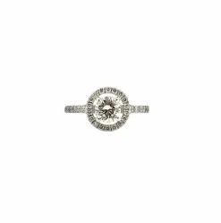 Solitaire en diamants sur or blanc 18 carats