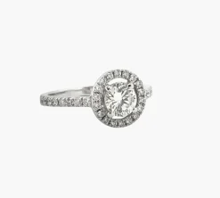 Solitaire en diamants sur or blanc 18 carats