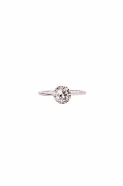Solitaire en or blanc et diamant