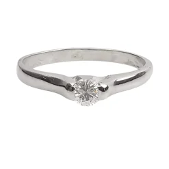 Solitaire en or blanc et Diamant