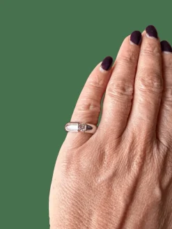 Solitaire en or blanc et diamant