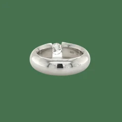 Solitaire en or blanc et diamant