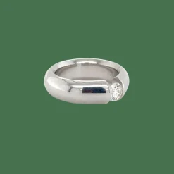Solitaire en or blanc et diamant