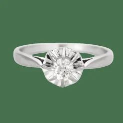 Solitaire en or gris
