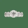 Solitaire en or gris 18K avec diamant 1,12 ct H-VS1 – Certificat HRD – Taille 55-56