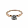 Solitaire en or rose serti d'un diamant