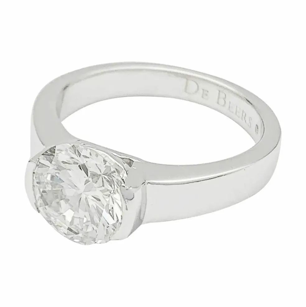 Solitaire en platine, diamant 1,82 carat.