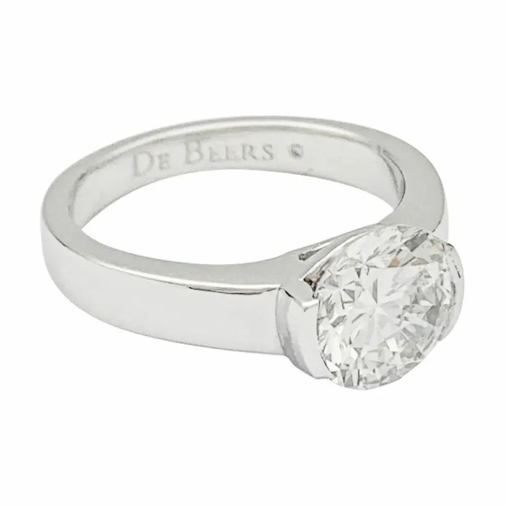 Solitaire en platine, diamant 1,82 carat.