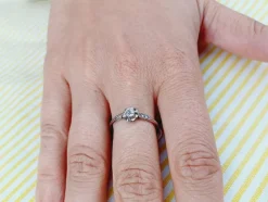 Solitaire en platine et diamants