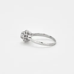 Solitaire flocon or blanc diamant