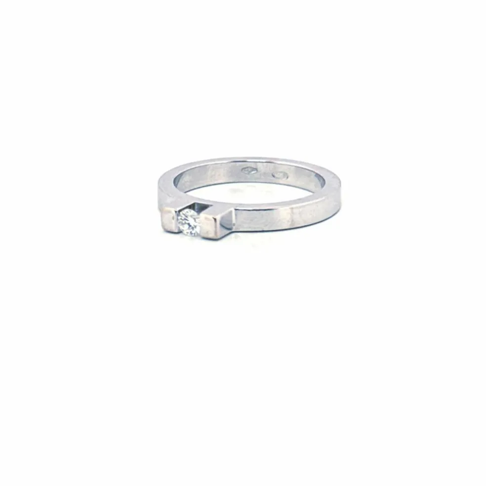 Solitaire Minimaliste Or Blanc 18k Diamant