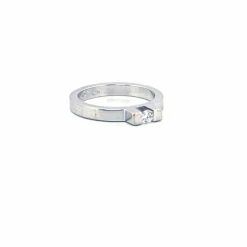 Solitaire Minimaliste Or Blanc 18k Diamant