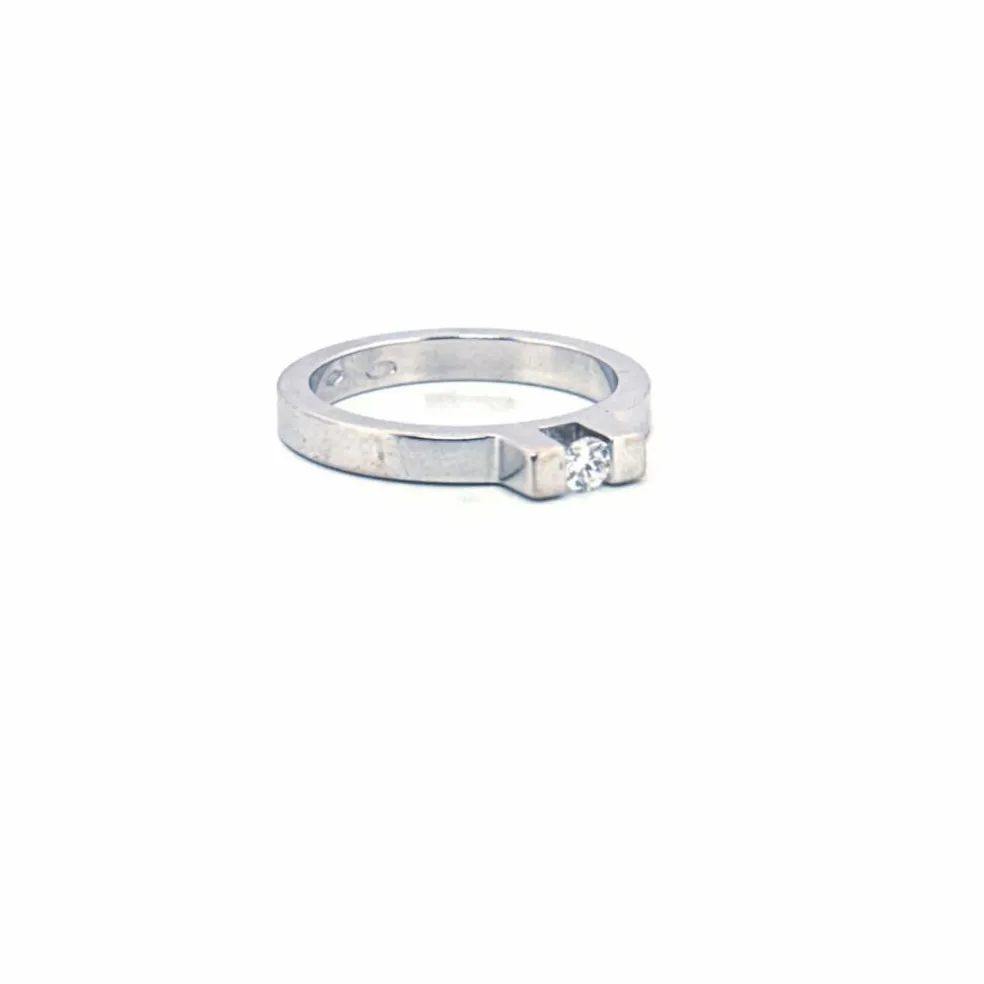 Solitaire Minimaliste Or Blanc 18k Diamant