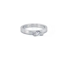 Solitaire Minimaliste Or Blanc 18k Diamant