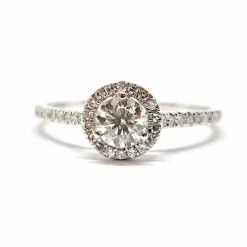 Solitaire or blanc 18 carats diamants