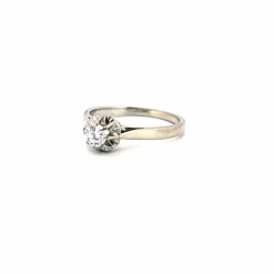 Solitaire Or Blanc Diamant