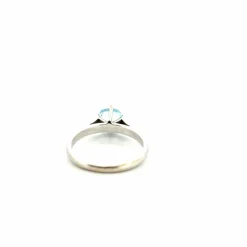 Solitaire Or Blanc Aigue Marine