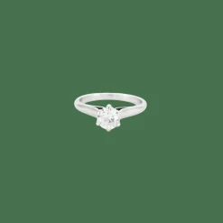 Solitaire or blanc diamant