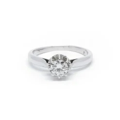 Solitaire or blanc diamant