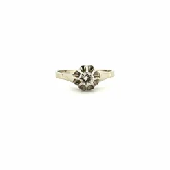 Solitaire or blanc diamant