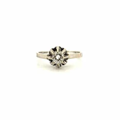 Solitaire or blanc diamants