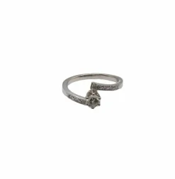 Solitaire Or Blanc Diamant