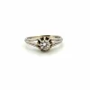 Solitaire or blanc diamant