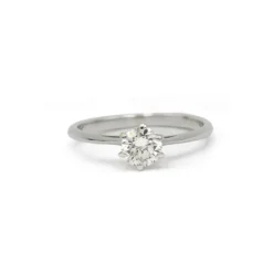 Solitaire or blanc diamant