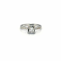 Solitaire or blanc diamant