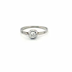 Solitaire Or Blanc Diamant