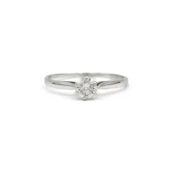 Solitaire or blanc diamant