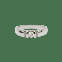 Solitaire or blanc diamant