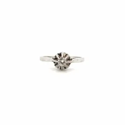 Solitaire or blanc diamants