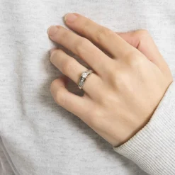 Solitaire or blanc diamant