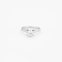 Solitaire or blanc diamant