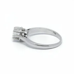 Solitaire or blanc diamant