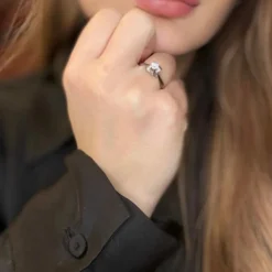 Solitaire or blanc diamant