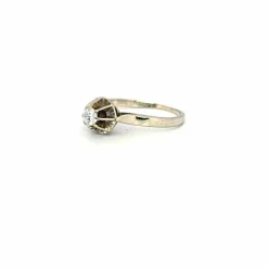Solitaire Or Blanc Diamant