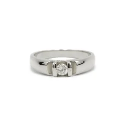 Solitaire or blanc diamant