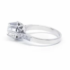Solitaire or blanc diamants