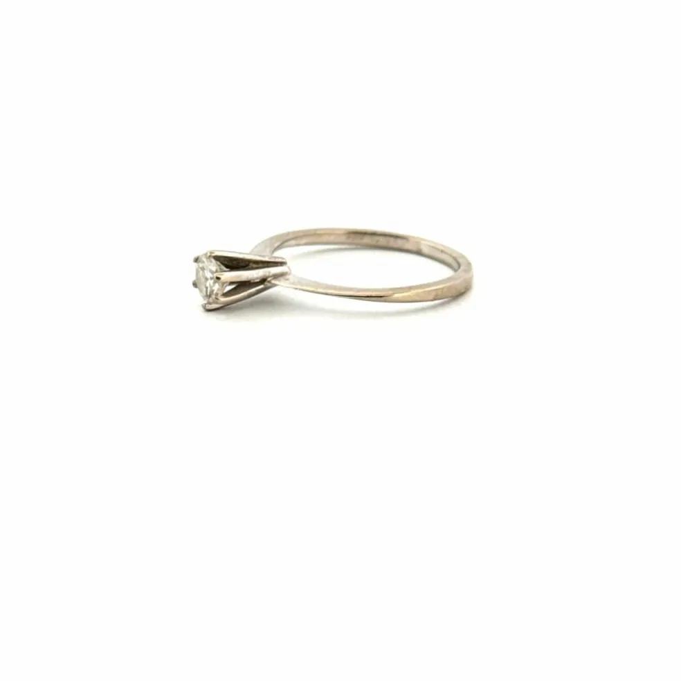 Solitaire Or Blanc Diamant