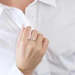 Solitaire or blanc diamant
