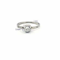 Solitaire Or Blanc Diamant