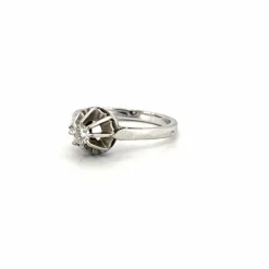 Solitaire or blanc diamant