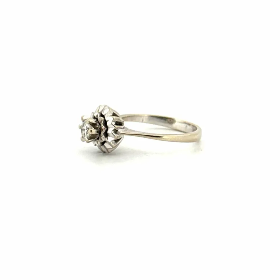 Solitaire Or Blanc Diamant
